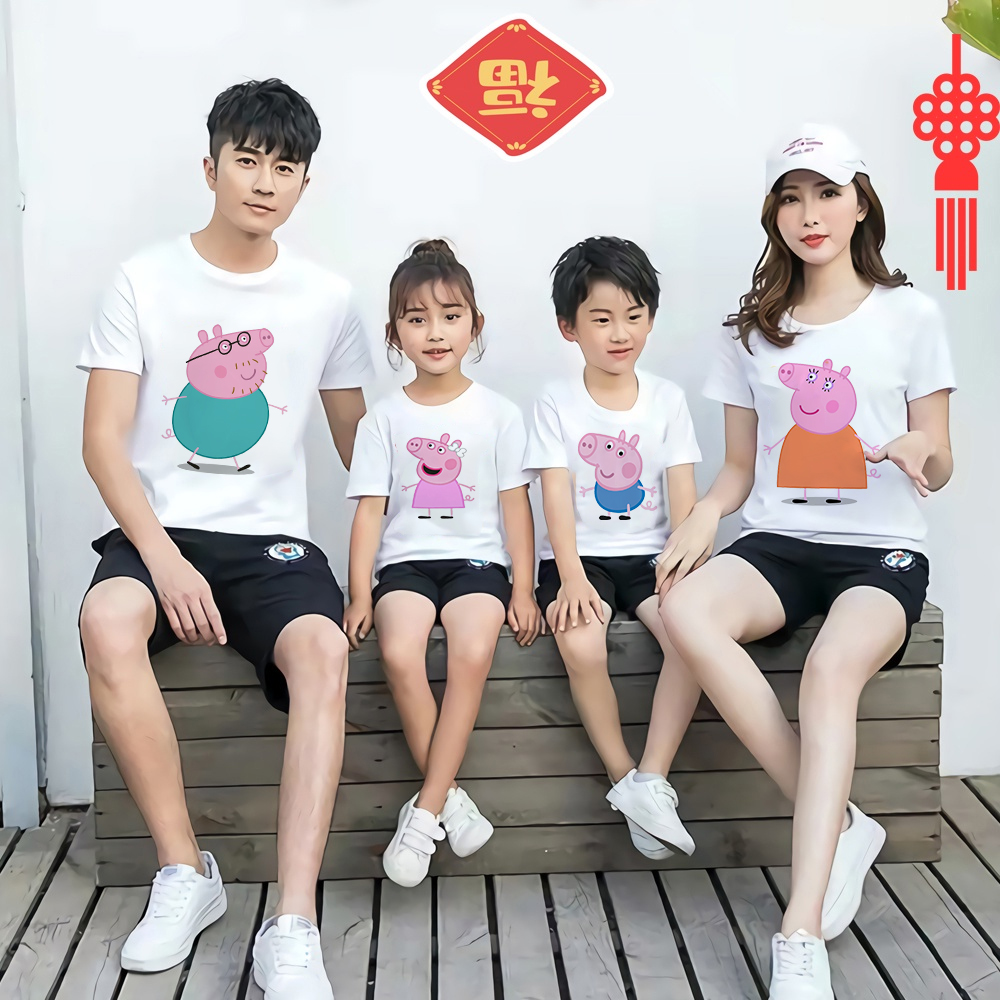 Áo gia đinh-Chú Heo gia đinh mẫu heo siêu dễ thương