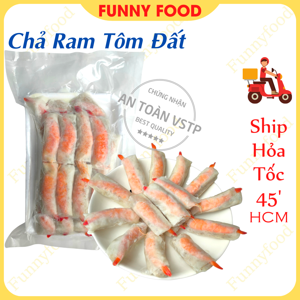   HOÀN TIỀN 10%  Chả Ram Tôm Đất – Đặc Sản Bình Định 500g  Ship Hỏa Tốc HCM  – Funnyfood 