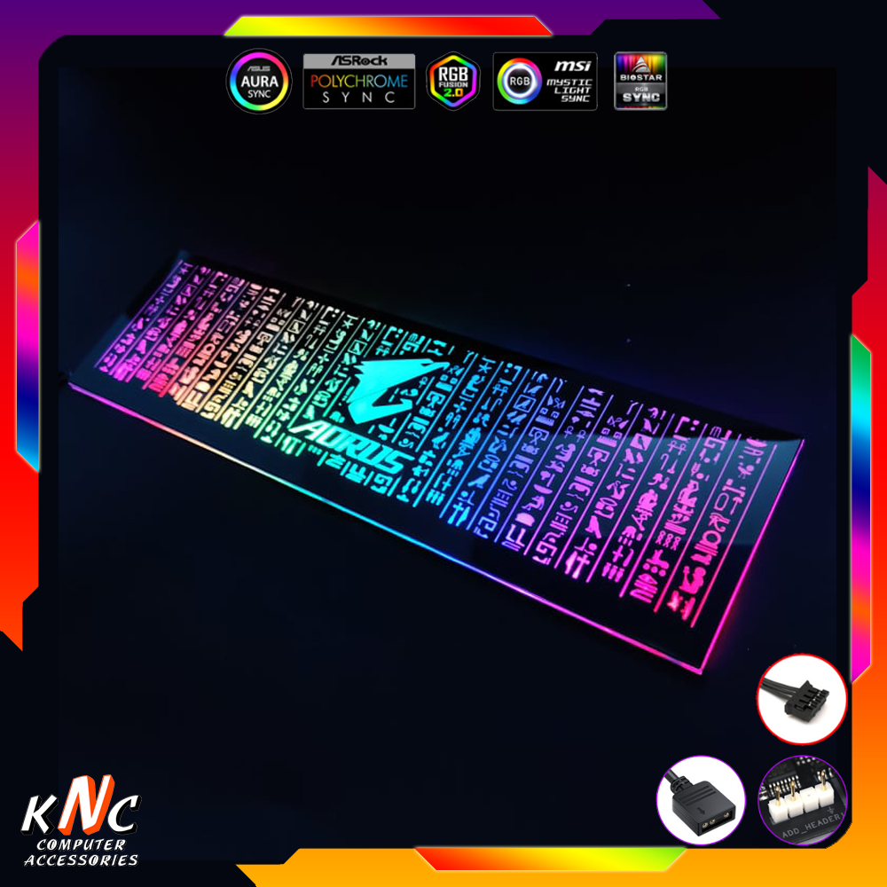 Tấm Che Hộp Nguồn Aorus Ai Cập Led 5v ARGB Đồng Bộ Mainboard - Hub Coolmoon Tomato VSP Xigmatek - Hàng FullBox