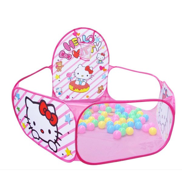 Lều bóng rổ hello kitty cho bé + Tặng kèm 100 quả bóng