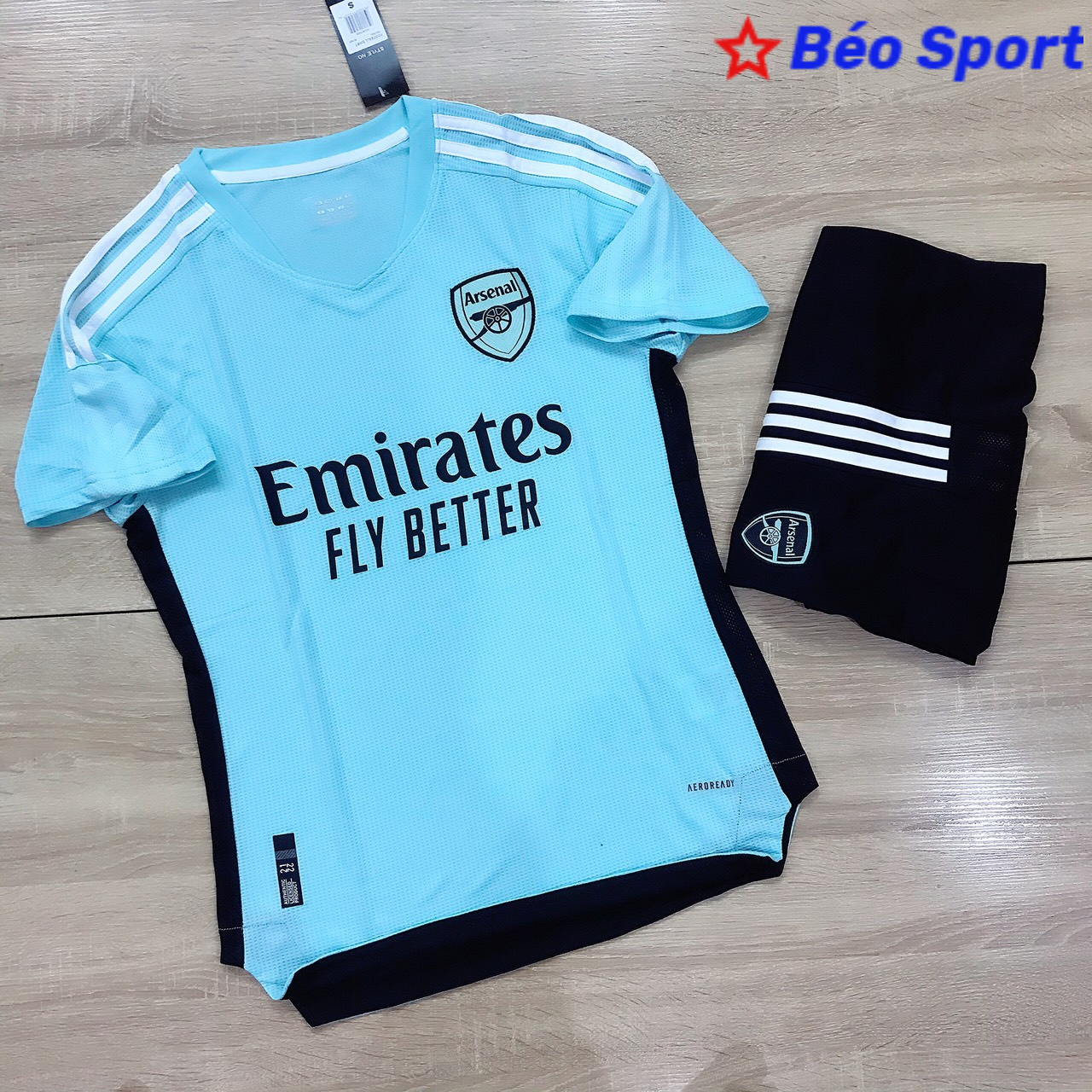 Áo Bóng Đá CLB  Arsenal -Mùa Giải Mới-Xanh Mới-Chất Vải Polyester Thái
