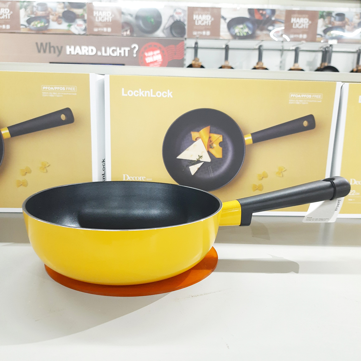 Chảo sâu lòng decor lock&lock lde1225ih 22cm lớp chống dính cực bền - đáy từ