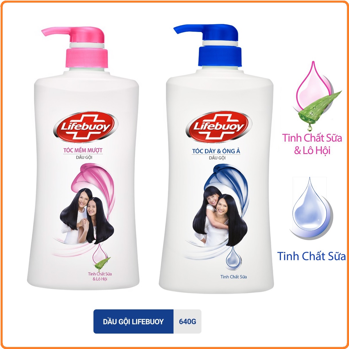 Dầu gội lifebuoy tóc dày óng ả & mềm mượt 640g
