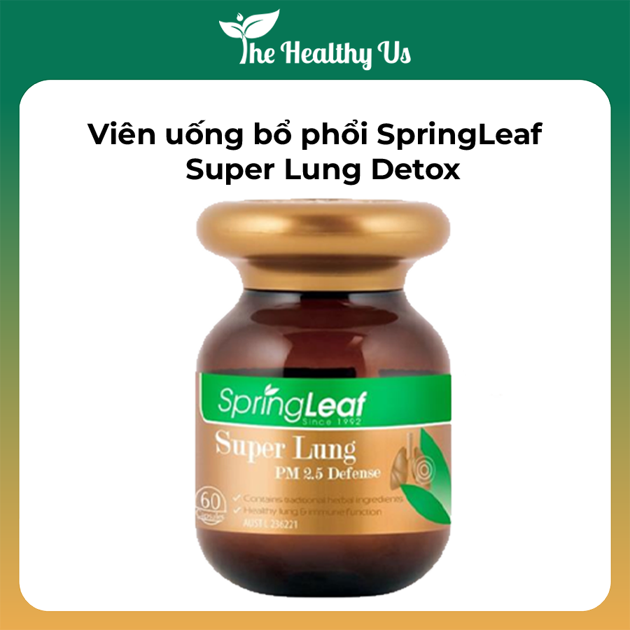 Viên uống bổ phổi SpringLeaf Super Lung Detox - Úc - Thanh lọc, Giải độc, Bảo Vệ Phổi, Tăng Hô hấp