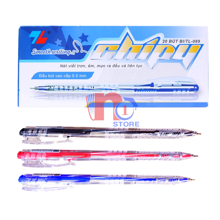 Hộp 20 cây bút bi thiên long tl089 có thể thay ruột bút