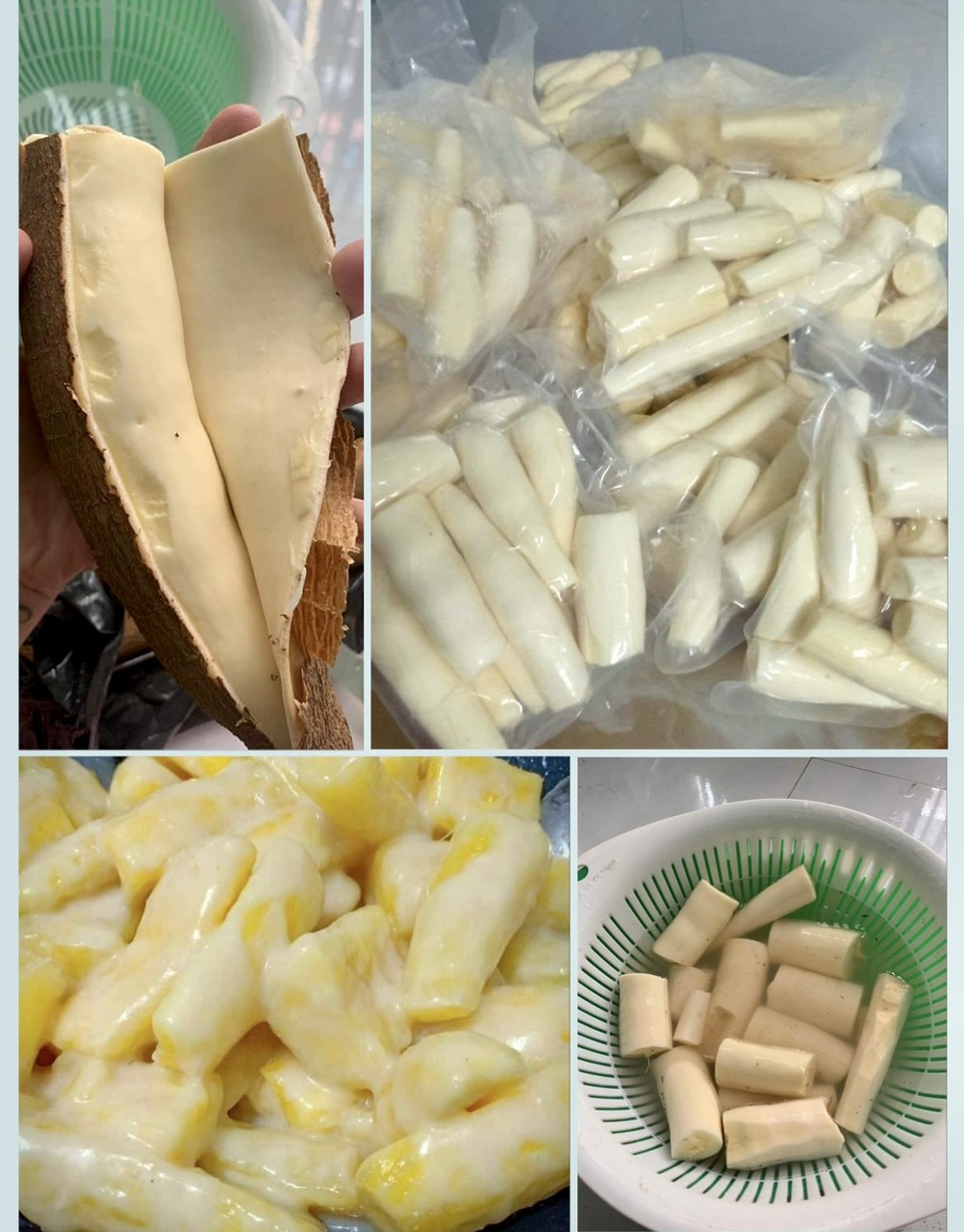2kg khoai mì vàng giống Thái (lột sẵn, hút ép chân không)