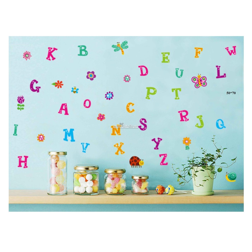 Decal dán tường chữ cái