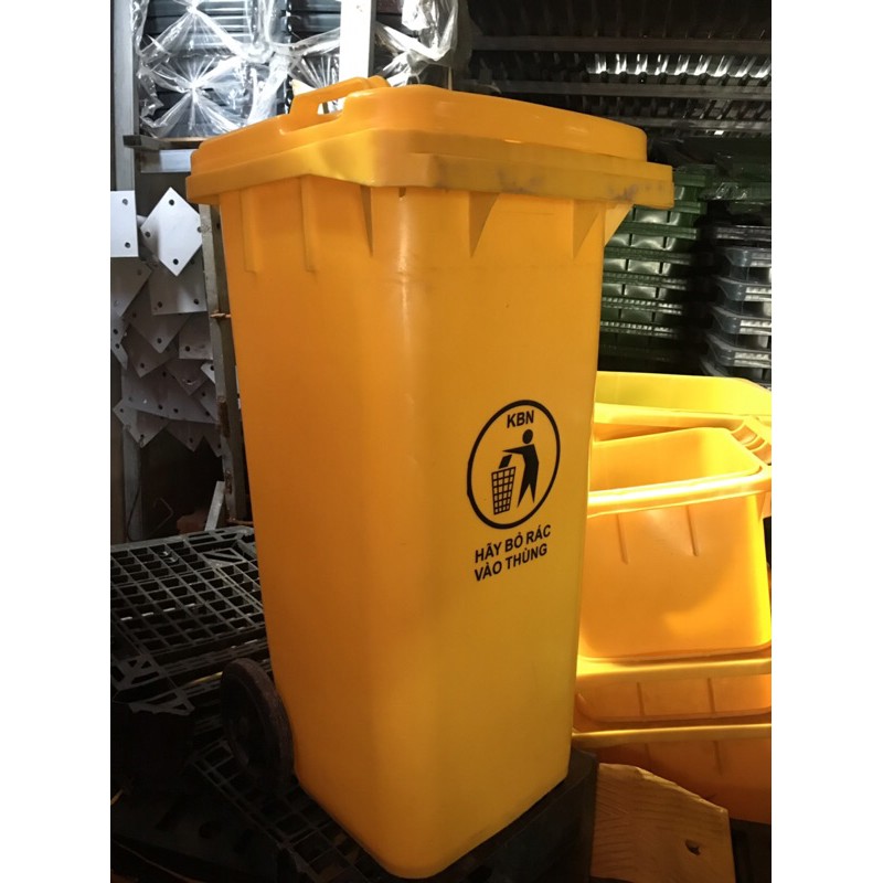 Thùng rác nhựa vàng 120l