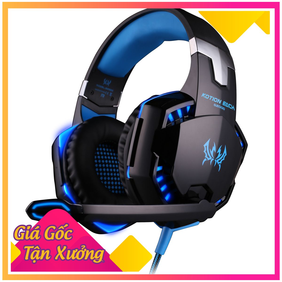 Tai nghe chơi game chụp tai cho game thủ kotion each g2000 + tặng led usb bền đẹp