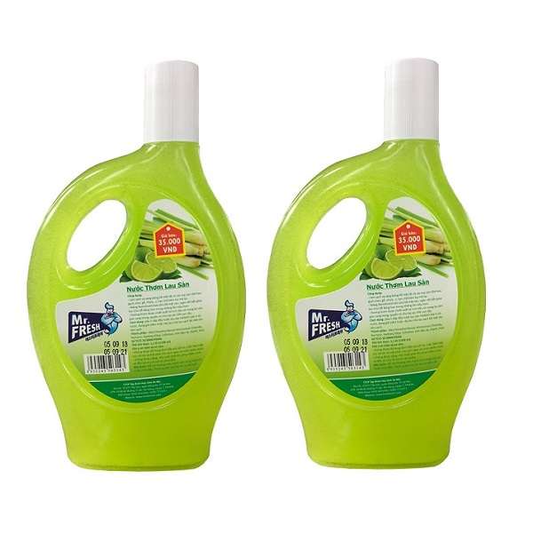 Bộ 2 Chai Nước lau sàn siêu đậm đặc an toàn Mr Fresh 1,1L Hương Xả Chanh BH0468