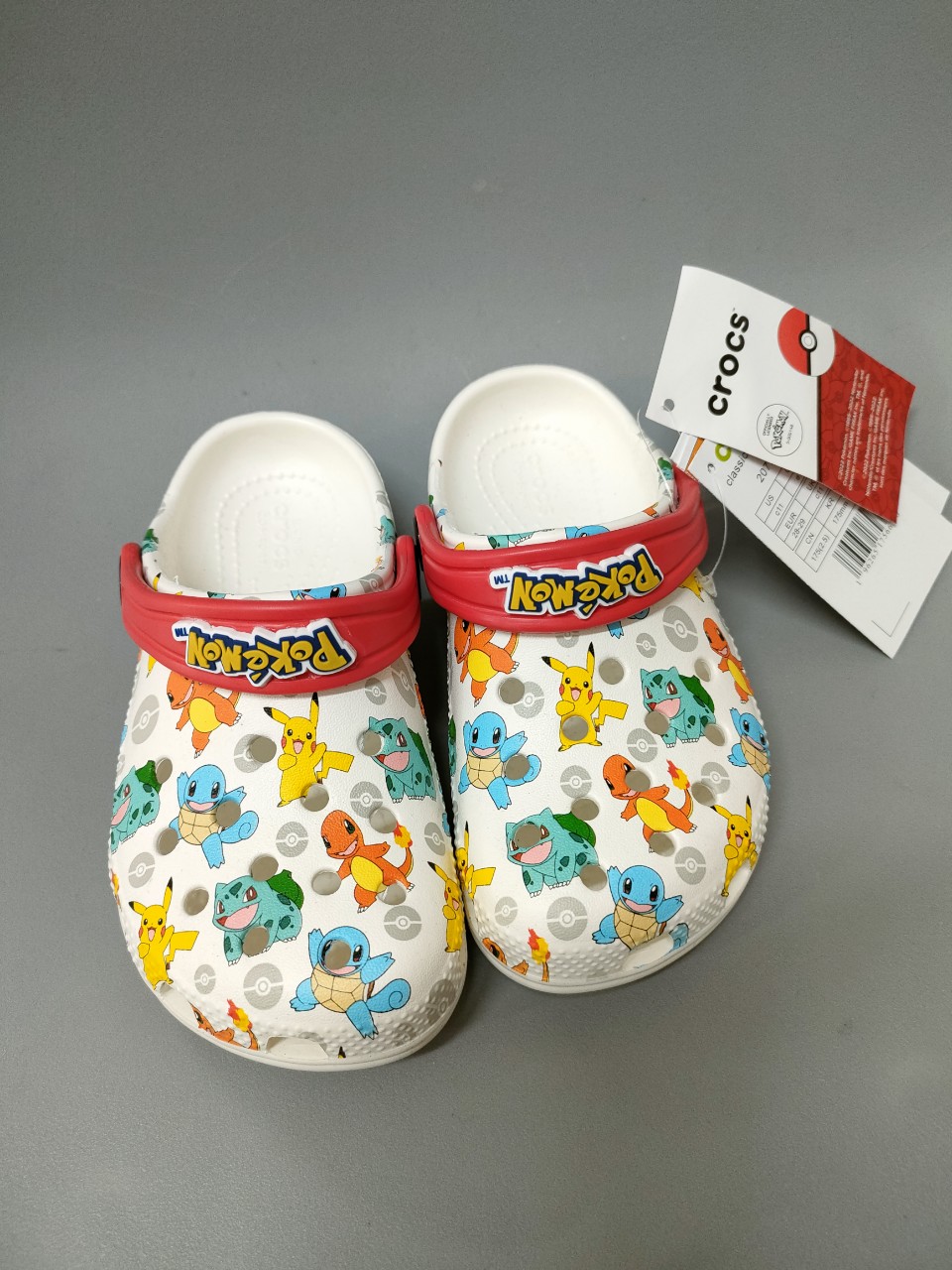 Dép sục crocs classic pokemon cho bé trai, bé gái trẻ em nhiều màu clog kid
