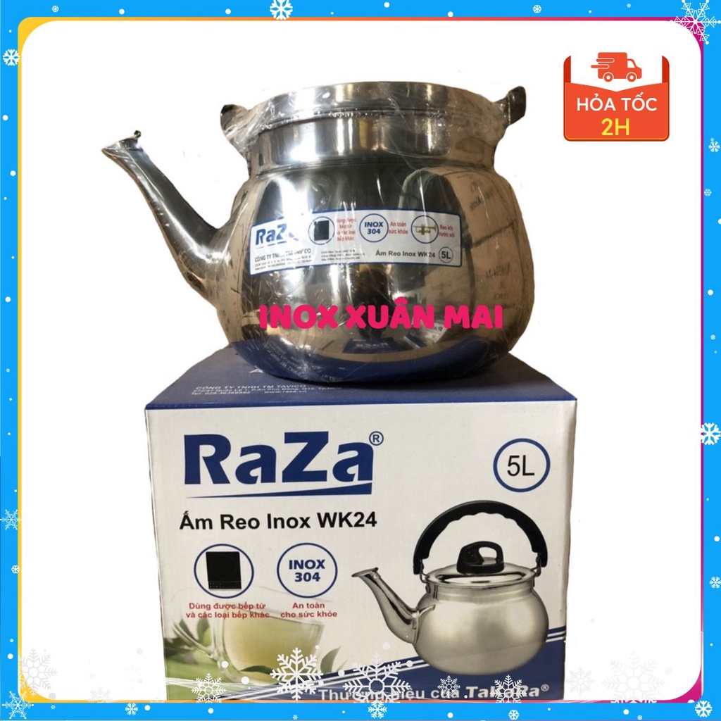 Ấm reo inox 304 raza 4l , 5l