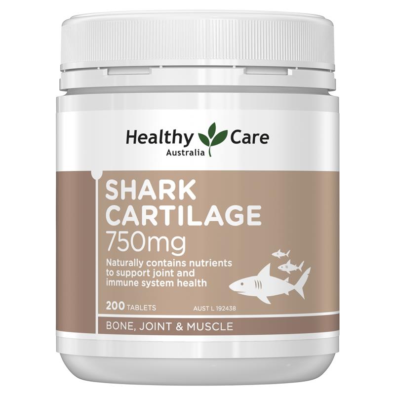 Bổ Xương Khớp Healthy Care Shark Cartilage 750mg 200 Tablets