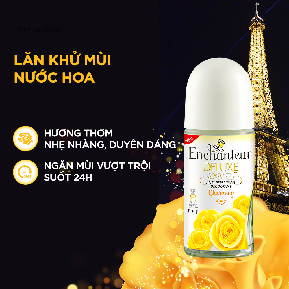 [HCM]LĂN KHỬ MÙI HƯƠNG NƯỚC HOA ENCHANTEUR CHARMING 50ML