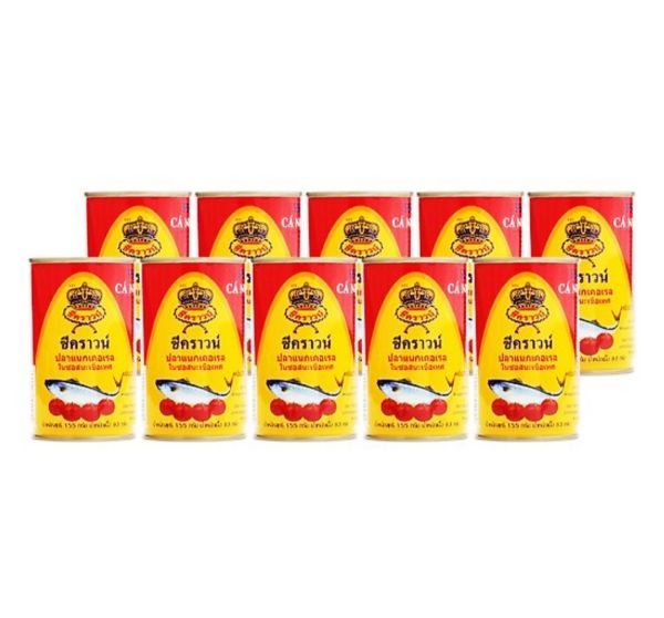 Combo 10 lon cá nục sốt cà sea crown 155g
