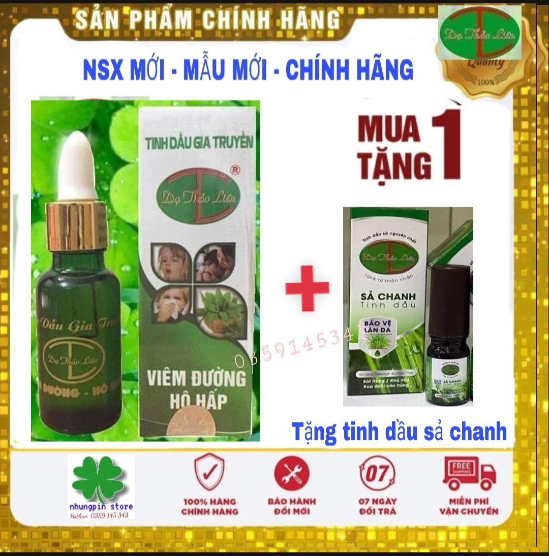 Tinh Dầu Viêm Đường Hô Hấp Dạ Thảo Liên - Tặng 1 Tinh dầu sả chanh