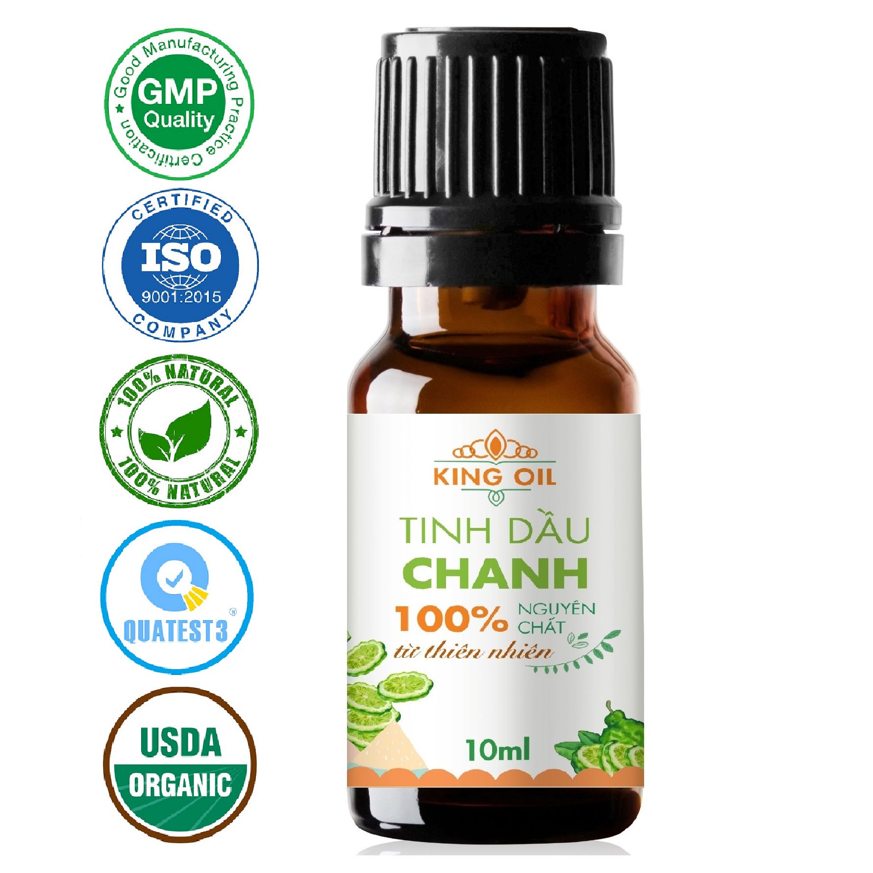 Tinh dầu Chanh tươi nguyên chất từ thiên nhiên, thơm phòng, xông phòng, thư giản, đuổi muỗi, giảm stress - KingOil