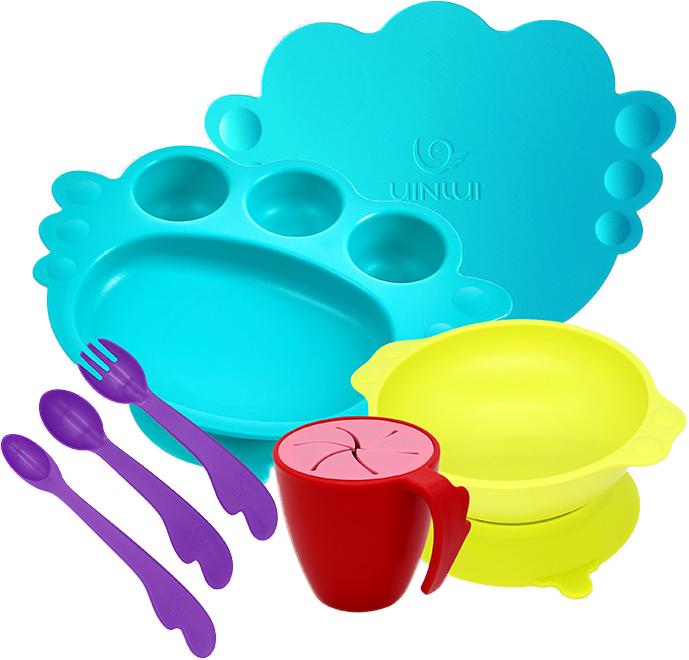 Set khay ăn dặm cho bé Uinlui 10 món - ALADDIN VINA