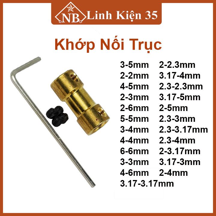 Khớp nối trục lỗ vít M3 nhiều kích thước
