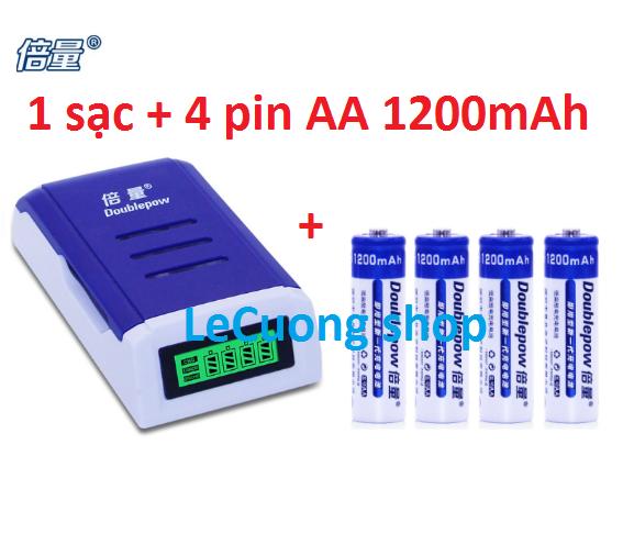 Sạc pin AA,AAA K209 màn hình LCD,tự ngắt khi đầy tặng 4 pin AA 1200mAh chuyên mic không dây,máy đo huyết áp..