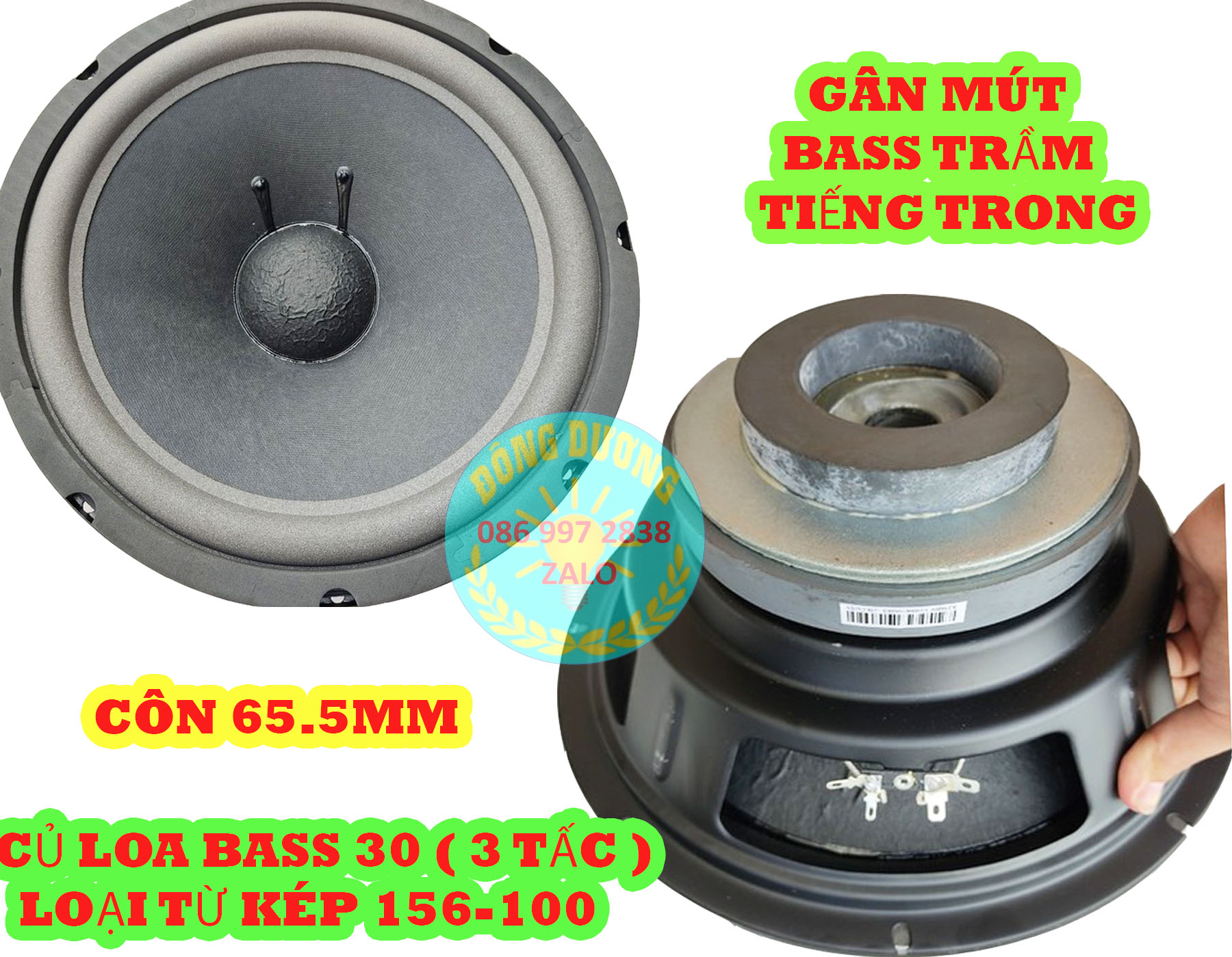 LOA BASS 30 TỪ KÉP 156-100 CÔN 66 - GIÁ HAI LOA
