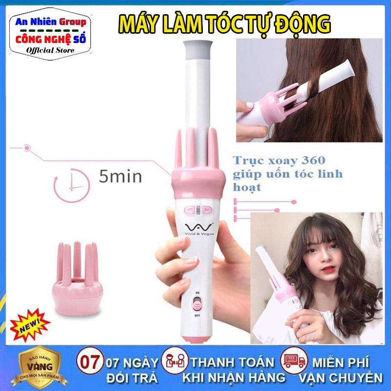 Máy làm tóc, máy uấn tóc xoăn tự động 360 VIVID 2 chức năng uốn xoăn và cụp - Máy uốn cụp - Máy uốn xoăn