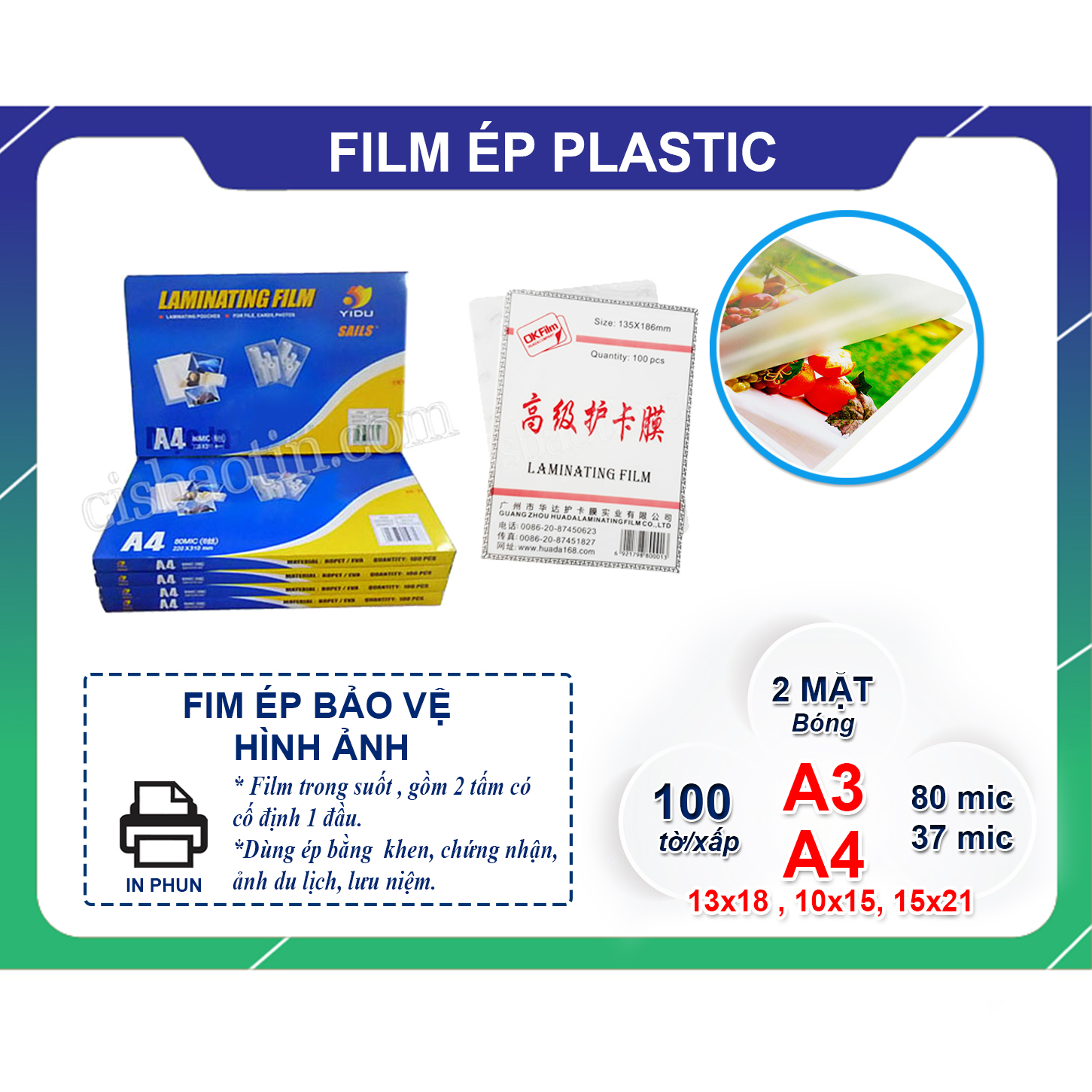 [HCM]MÀNG ÉP PLASTIC- KHỔ A4- 80MIC