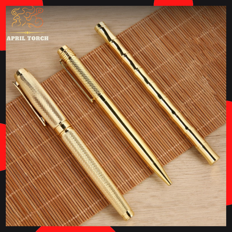 Bút Bi Bằng Đồng Thau Nguyên Chất - 3 Hoa Tiết(QAQ) -Bút Viết - Bút Ký Doanh Nhân - Trung tính Sinh Viên Lễ Tốt Nghiệp - Văn Phòng Phẩm - Cá Nhân
