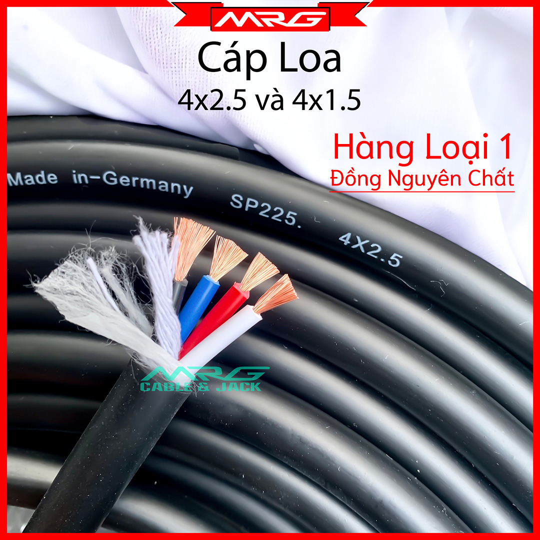 Dây Loa 4x2.5 và 4x1.5, 4 lõi đồng nguyên chất, dây loa sân khấu dùng kết nối tín hiệu từ cục đẩy công xuất ra loa.