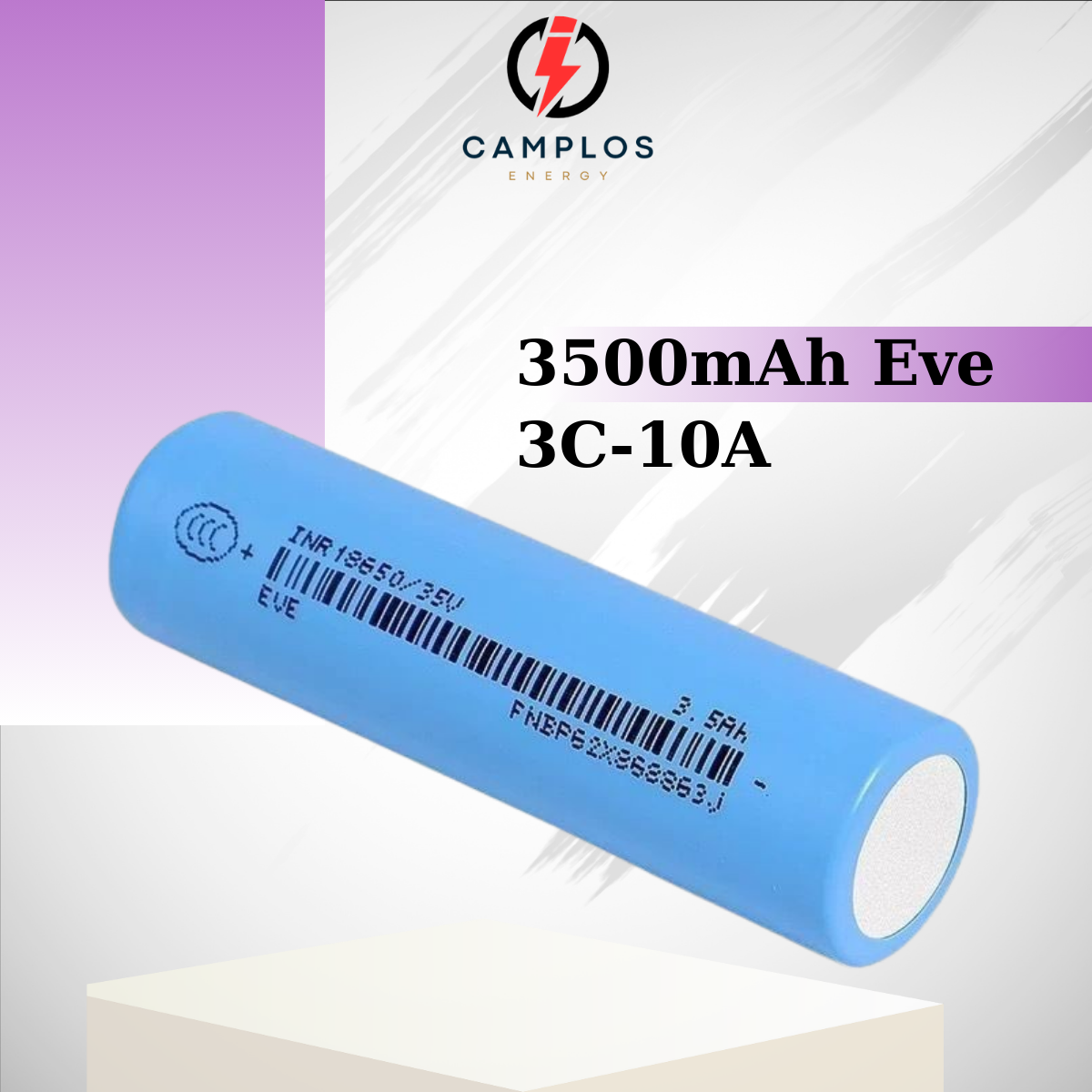  Pin 18650 3500mAh chuyên dụng cho đèn pin siêu sáng dung lượng cao Eve 35V 3c 10A có thể sạc lại 