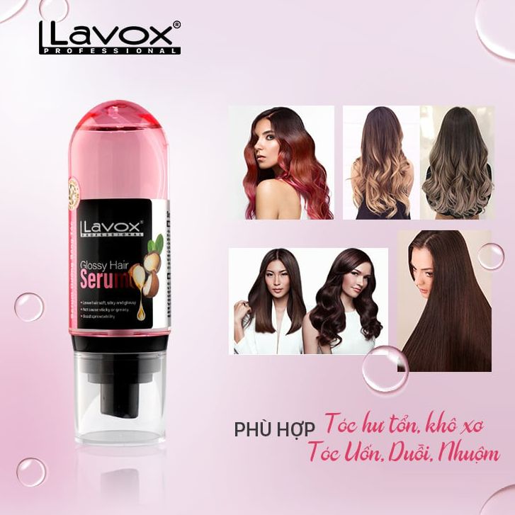 Serum tóc lavox 90ml Serum Lavox Glossy Hair dưỡng bóng tóc phục hồi sợi tóc tăng ánh sáng khỏe cho tóc