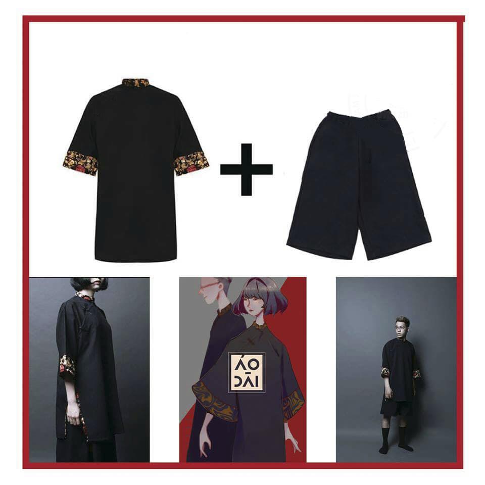 [HCM][ CÓ SẴN ] Bộ áo Shanghai Gấm Hỷ và Quần Culottes - Lay Unisex