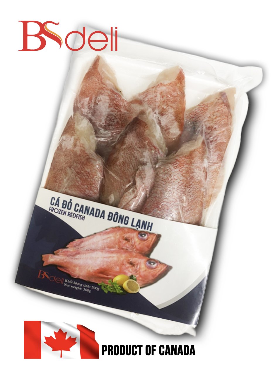 HCM - Cá đỏ fillet làm sạch Canada vĩ 500g/Frozen Redfish Fillet