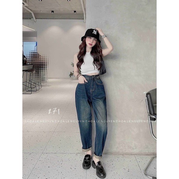Quần baggy xanh lạ lưng cao cá tính bg14 🍎🍎🍎