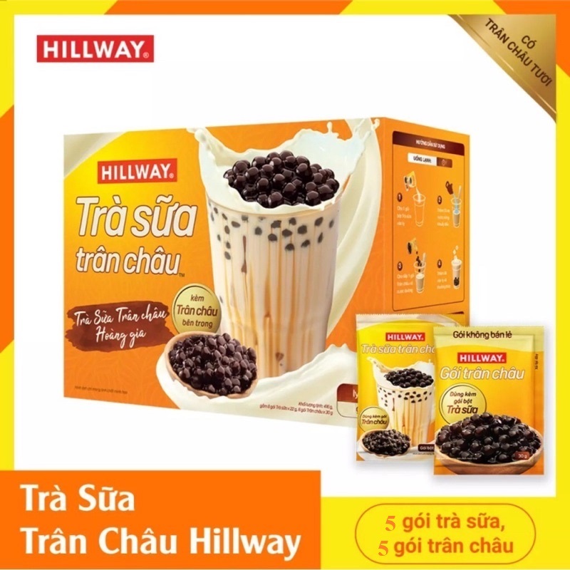 COMBO 2 HỘP TRÀ SỮA SIÊU NGON - FREESHIP - Hộp Trà Sữa Trân Châu Hillway 260g (5 Gói x 30g)