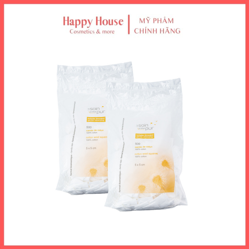 Bông tẩy trang Soin Pur của Pháp loại 500/ 600 miếng- Happy House