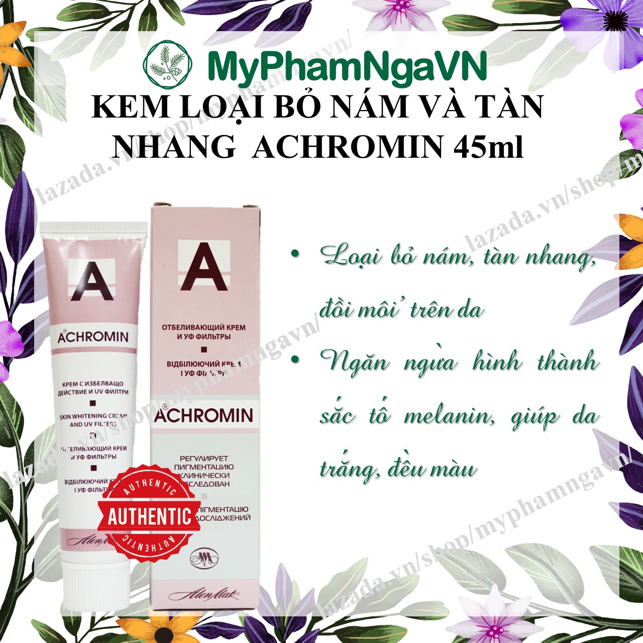 [HCM]Kem Ngừa Nám Achromin Làm Mờ Hiệu Quả Nám Tàn Nhang 45ml
