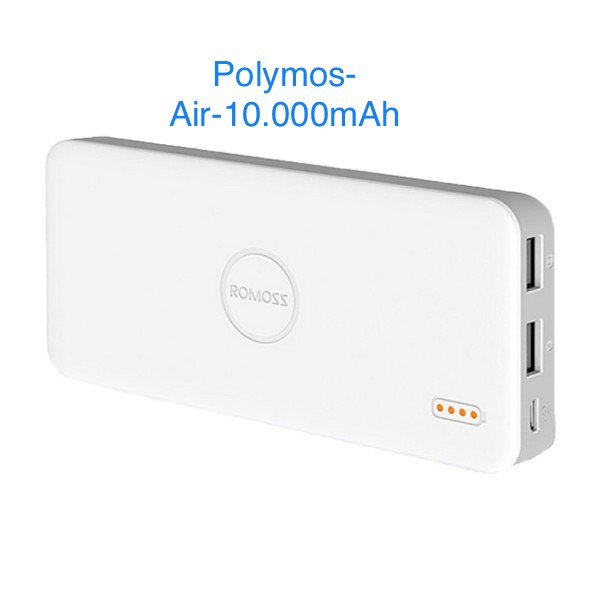 Pin sạc dự phòng romoss polymos 10 air 10000mah siêu mỏng trắng