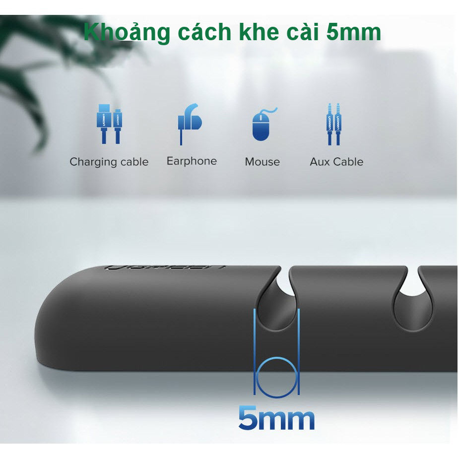 Giá đỡ kẹp dây sạc điện thoại, dây âm thanh, dây cáp mạng... 4 khe cài và 7 khe cài UGREEN LP114 Giá đỡ kẹp dây sạc điện thoại, dây âm thanh, dây cáp mạng... 4 khe cài và 7 khe cài UGREEN LP114