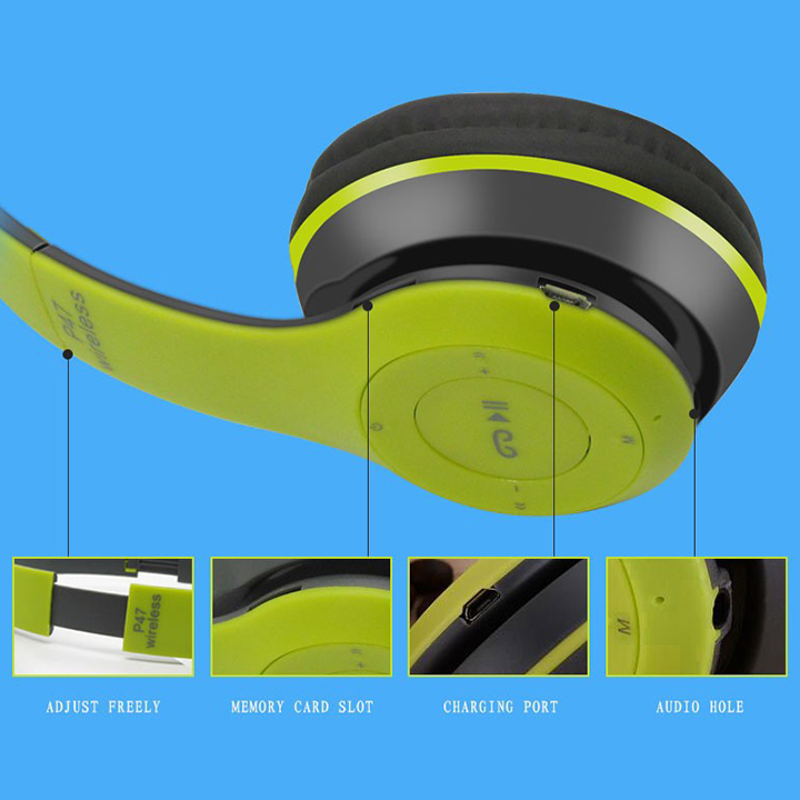Tai nghe chụp tai cao cấp có khe thẻ nhớ Bluetooth P47