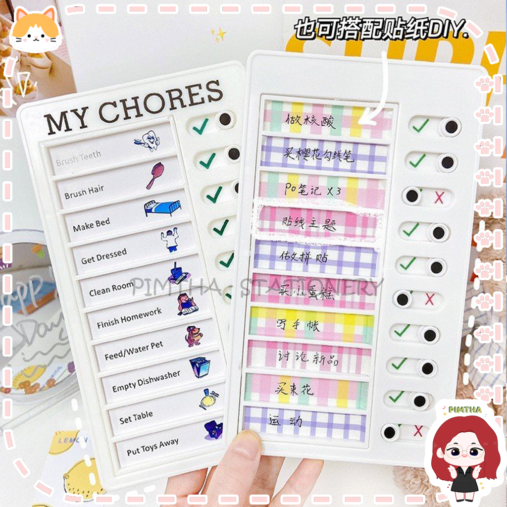 Bảng Nhựa Ghi Nhớ, ghi chú Checklist Công Việc, Học Tập