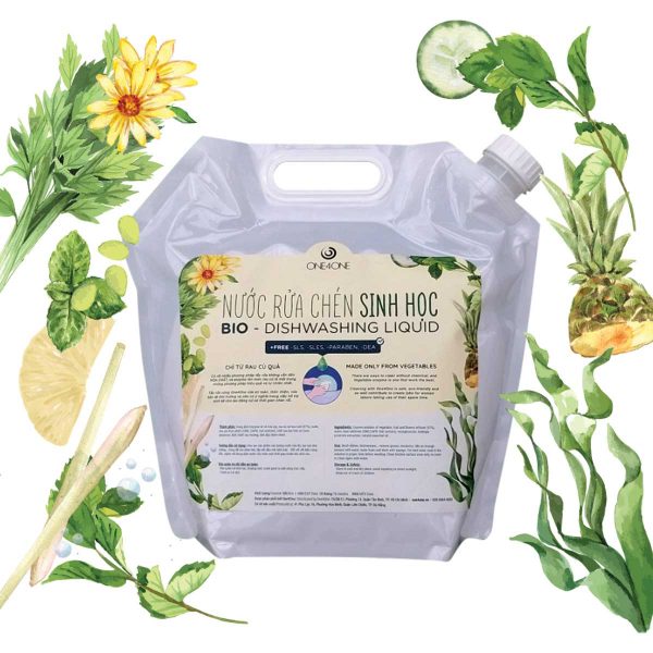 Nước rửa chén sinh học one4one bio dishwashing liquid 4.9l