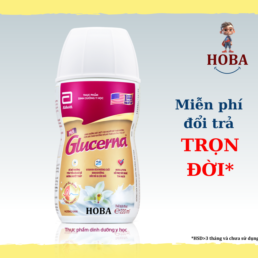  Sữa nước Glucerna Hương Vani dành cho người tiểu đường - Hàng chính hãng date mới 