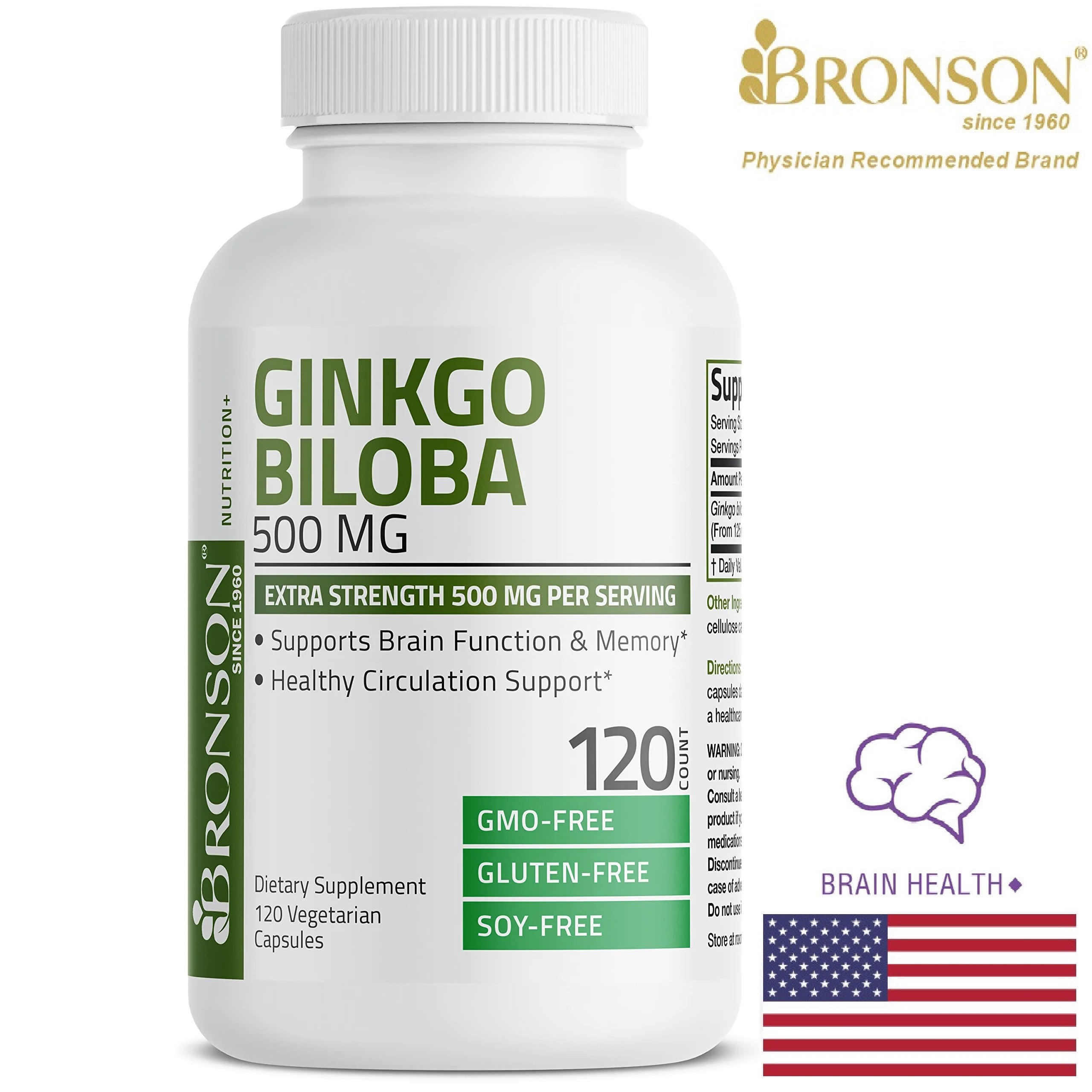 Organic extract ginkgo biloba 500mg - 120 viên mỹ - bổ não