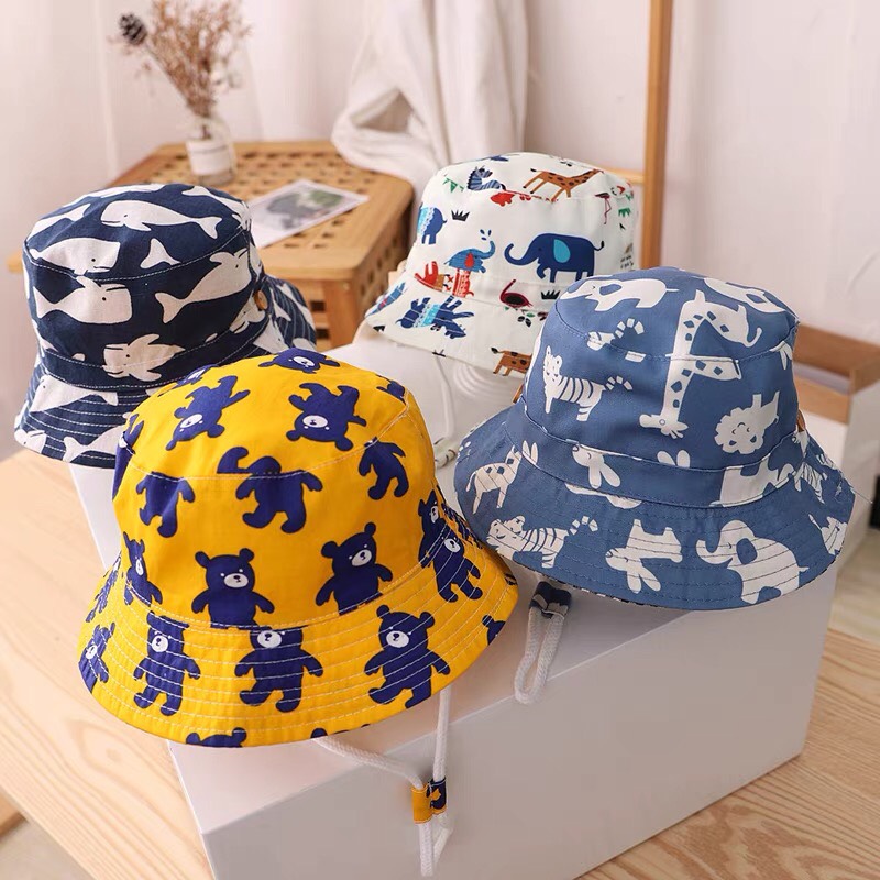 Mũ bucket trẻ em thời trang đi biển, mũ rộng vành cho bé 6 tháng - 3 tuổi