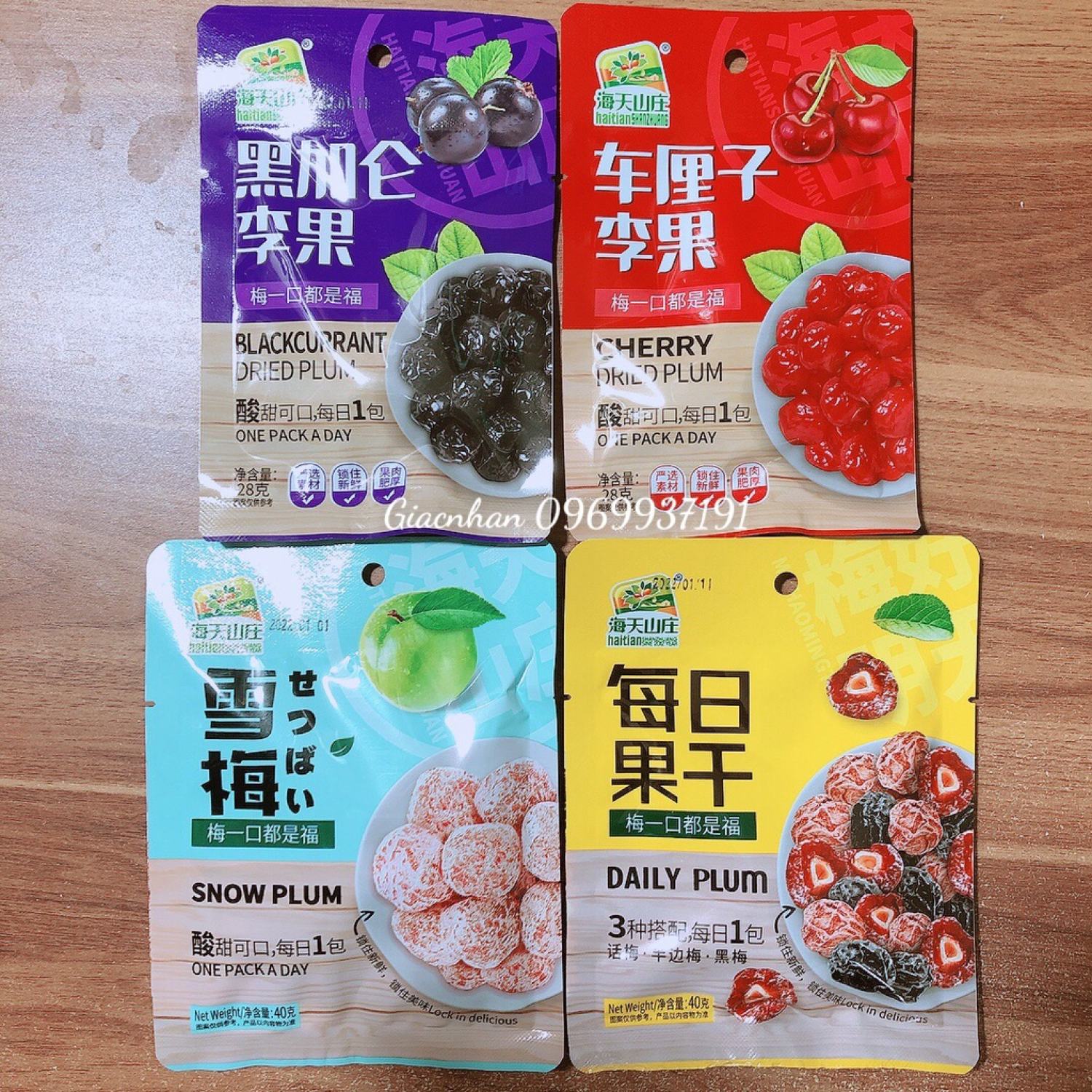 Ô mai hoa quả gói nhỏ