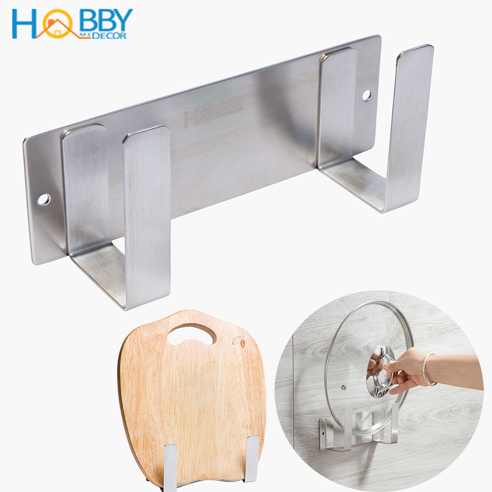Giá treo vung nồi thớt inox 304 dán tường Hobby home decor TT01