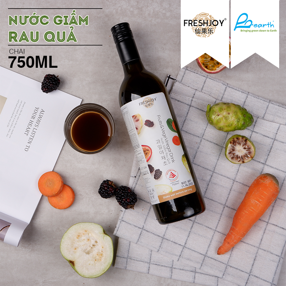[Sing Shiok] NƯỚC GIẤM UỐNG VỊ RAU QUẢ FRESHJOY 750ML/CHAI