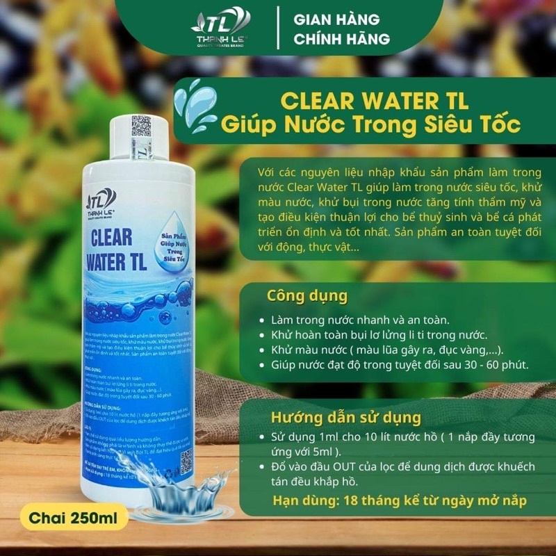 Clear Water cho hồ cá, thuỷ sinh chính hãng
