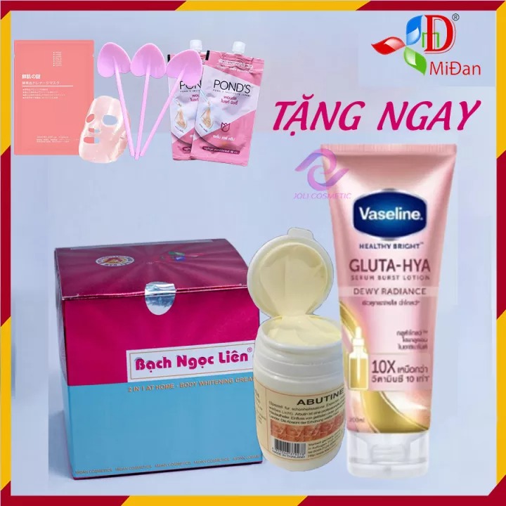  Kem Body Bạch Ngọc Liên - Combo 3 Bạch Ngọc Liên và Kích Abutine 3c3 Vaseline Hồng 